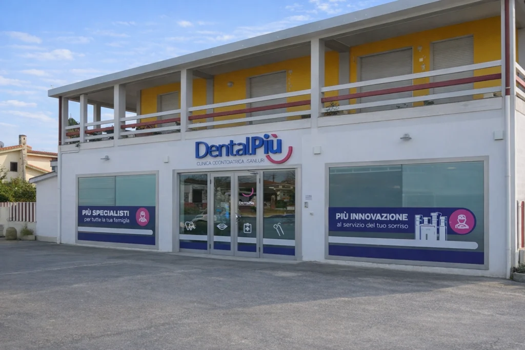 Ingresso della clinica odontoiatrica DentalPiù a Sanluri